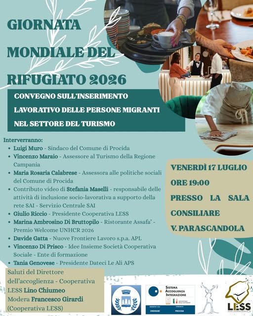 17 luglio: a Procida convegno sull’inserimento socio-lavorativo delle persone migranti nel settore del turismo