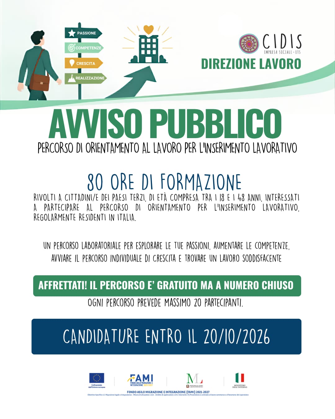 Al via DIREZIONE LAVORO: Percorsi di orientamento al lavoro per l’inserimento lavorativo